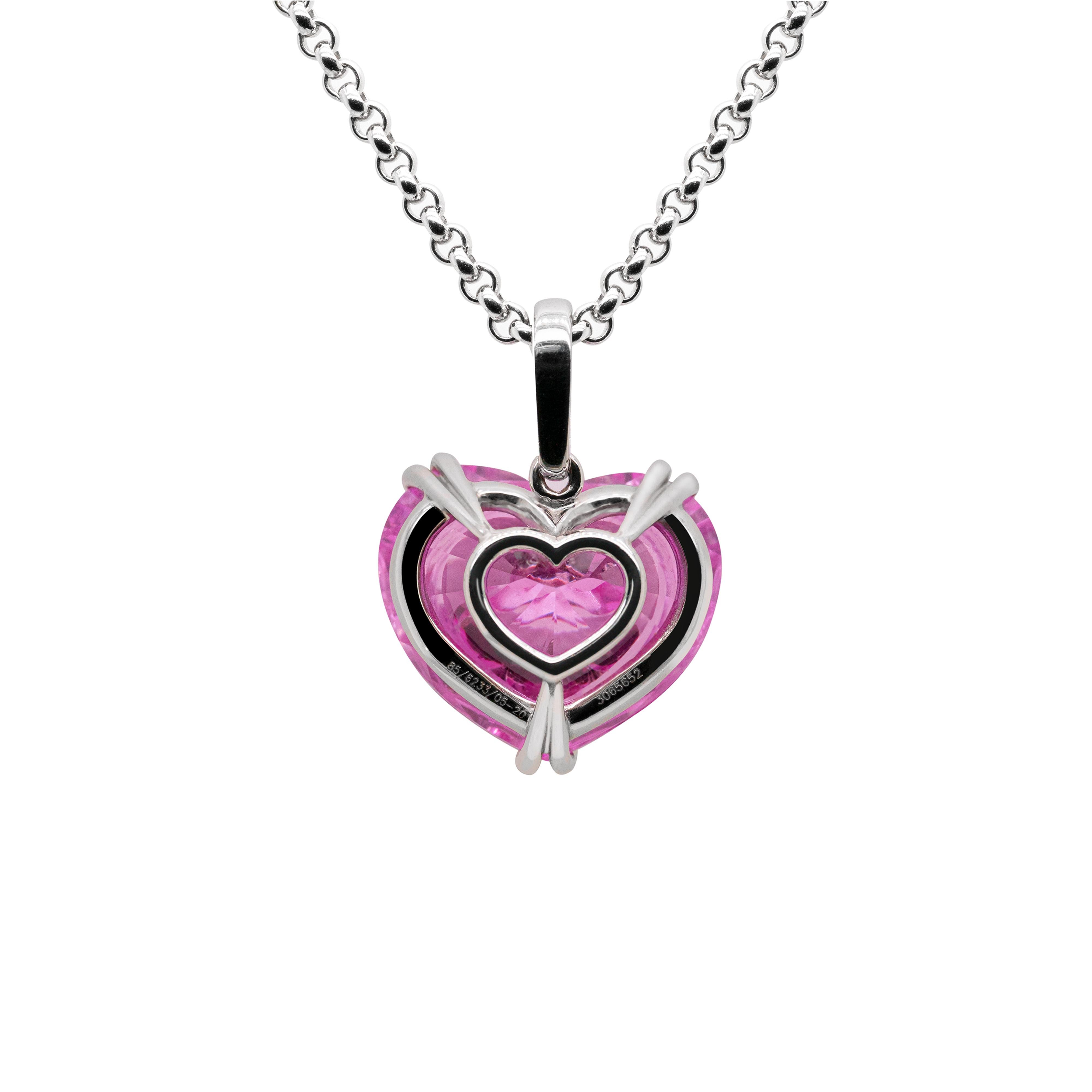 chopard pink heart necklace