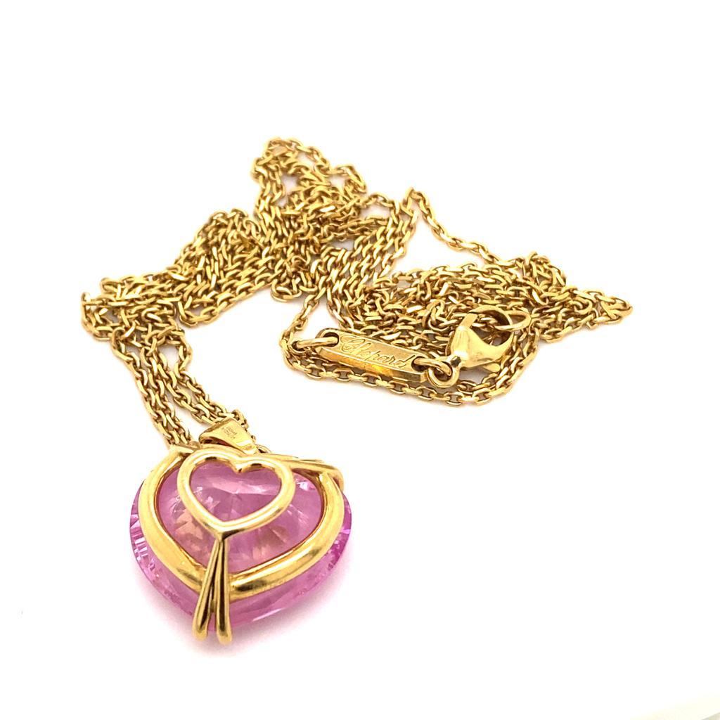 pink crystal heart necklace