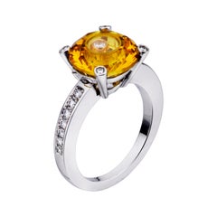 Chopard "So Happy" White Gold and Diamond Yellow Stone Ring 82/6231