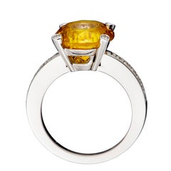 Chopard "So Happy" White Gold and Diamond Yellow Stone Ring 82/6231
