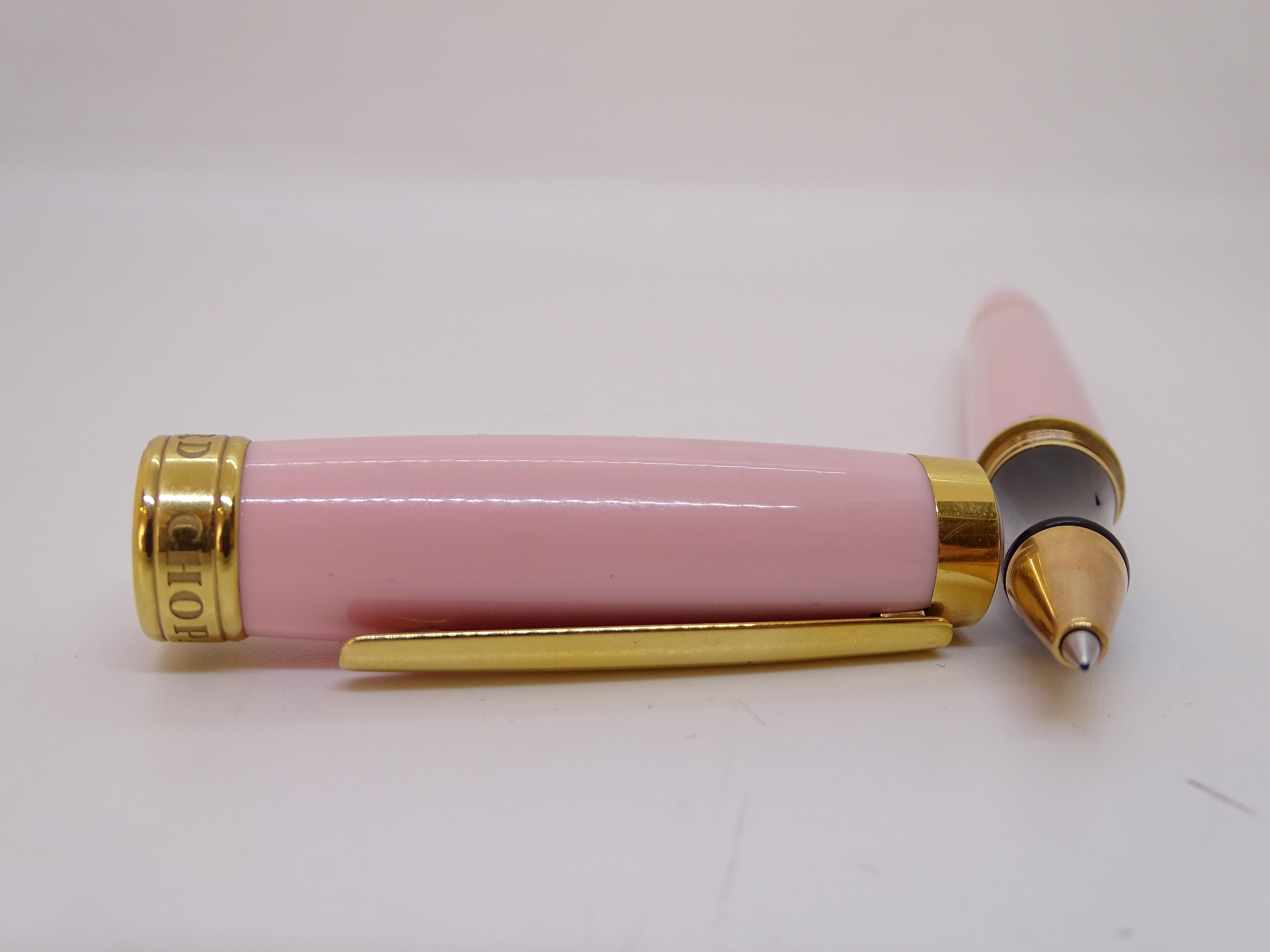 Chopard Special Pink Rall-on Happy Fish Jewel Pen rosa Harz vergoldet Diamant im Angebot 7