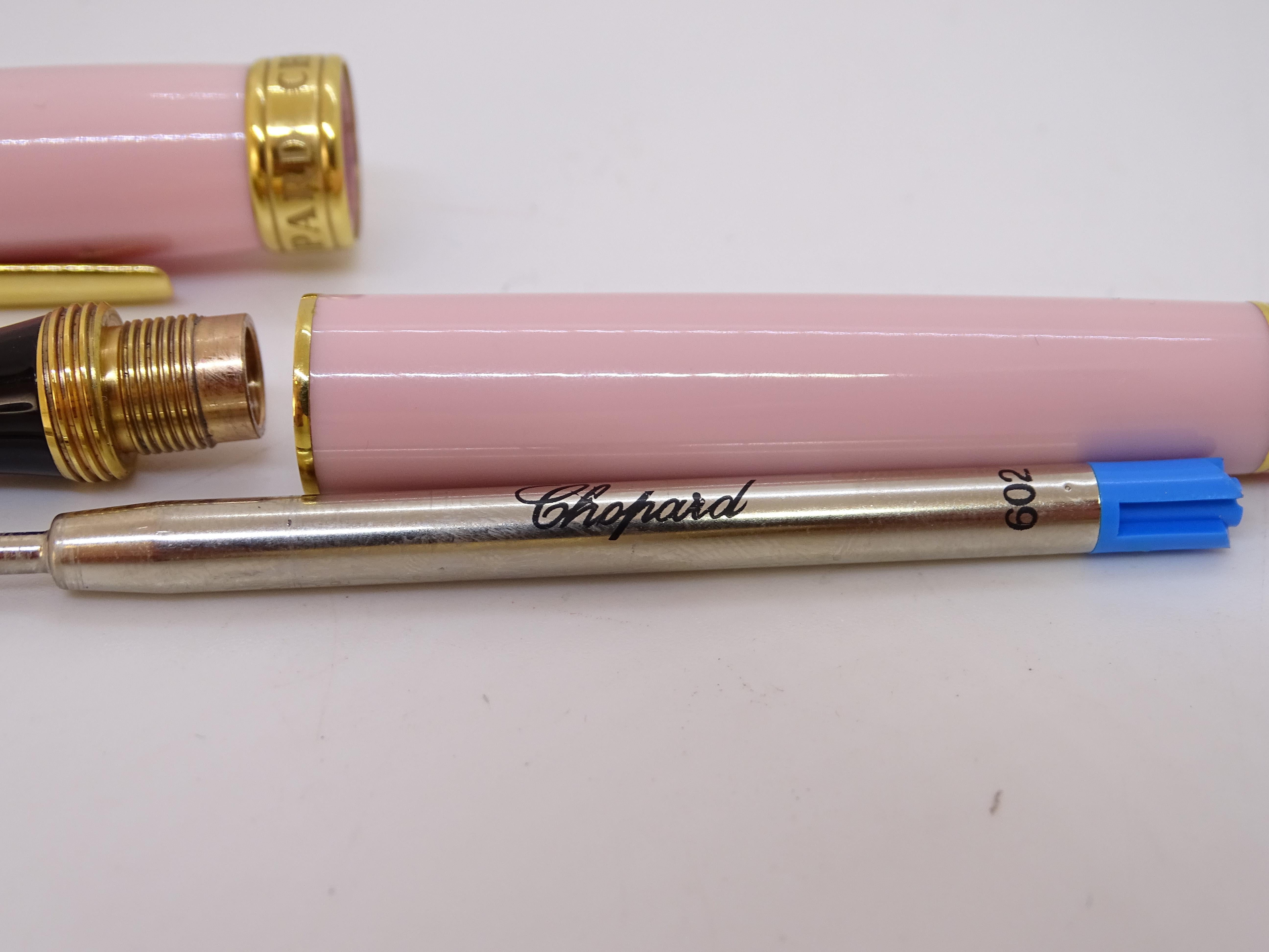 Chopard Special Pink Rall-on Happy Fish Jewel Pen rosa Harz vergoldet Diamant im Angebot 10