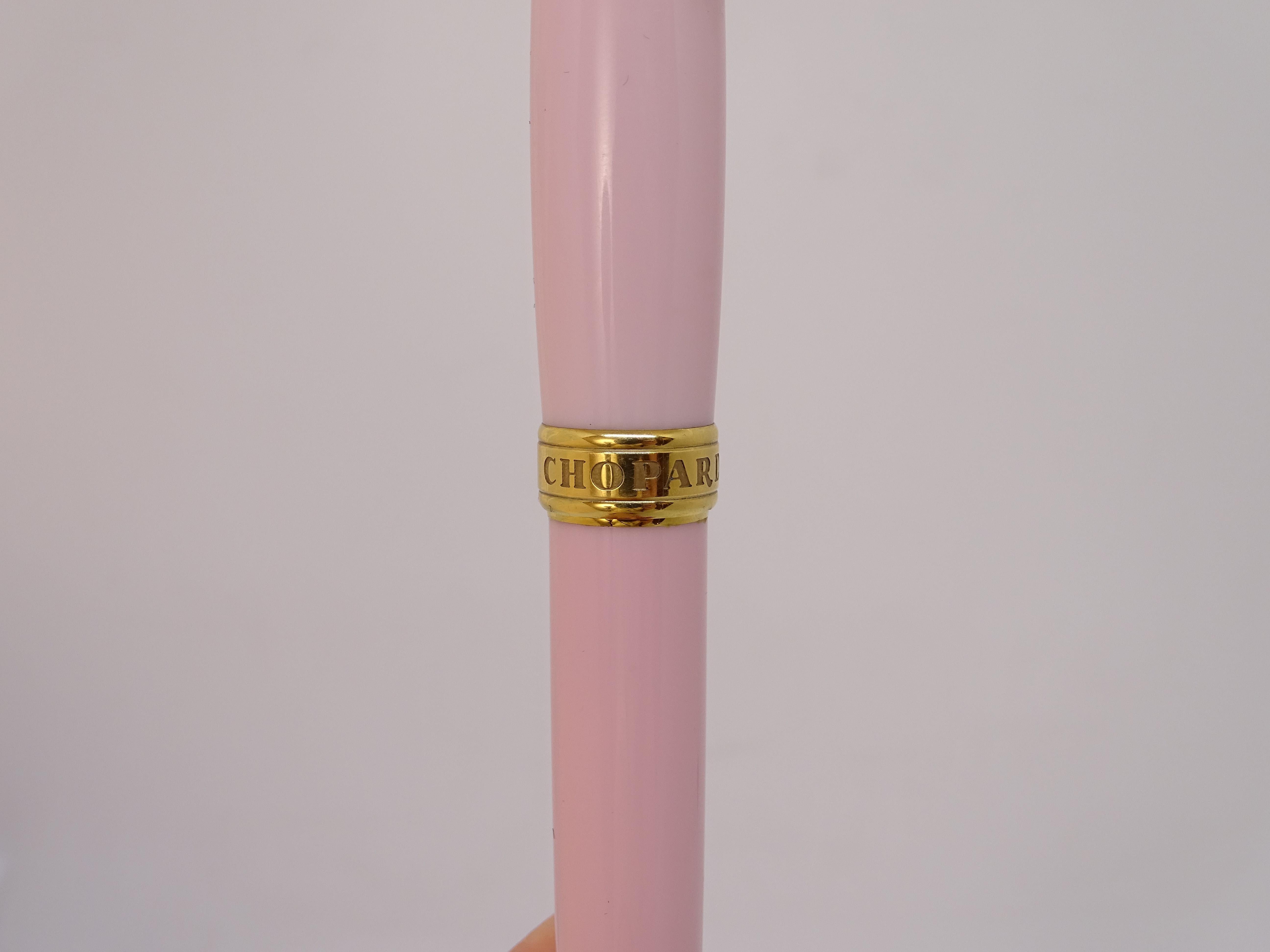 Chopard Special Pink Rall-on Happy Fish Jewel Pen rosa Harz vergoldet Diamant im Angebot 13