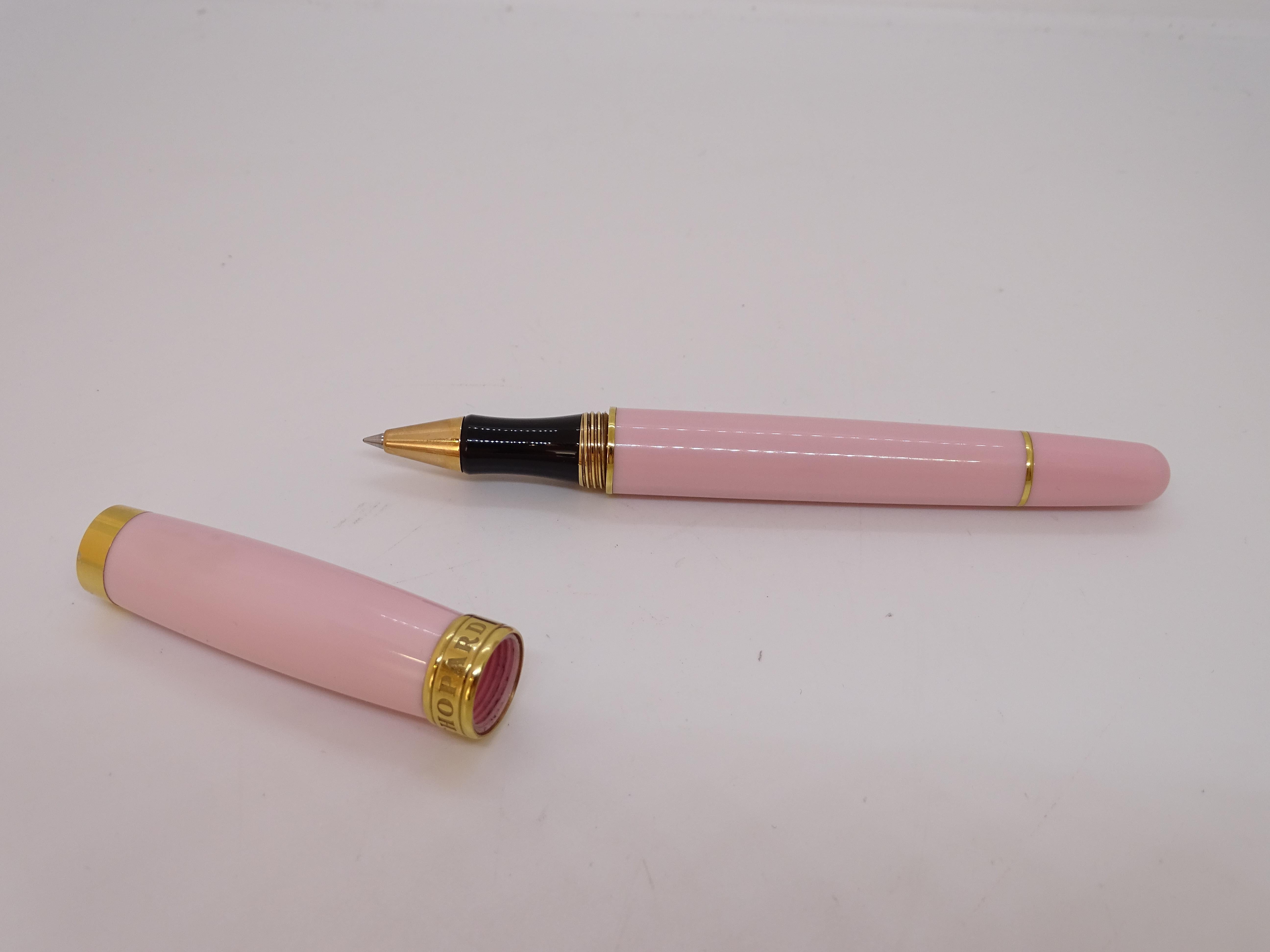 Chopard Special Pink Rall-on Happy Fish Jewel Pen rosa Harz vergoldet Diamant im Angebot 4