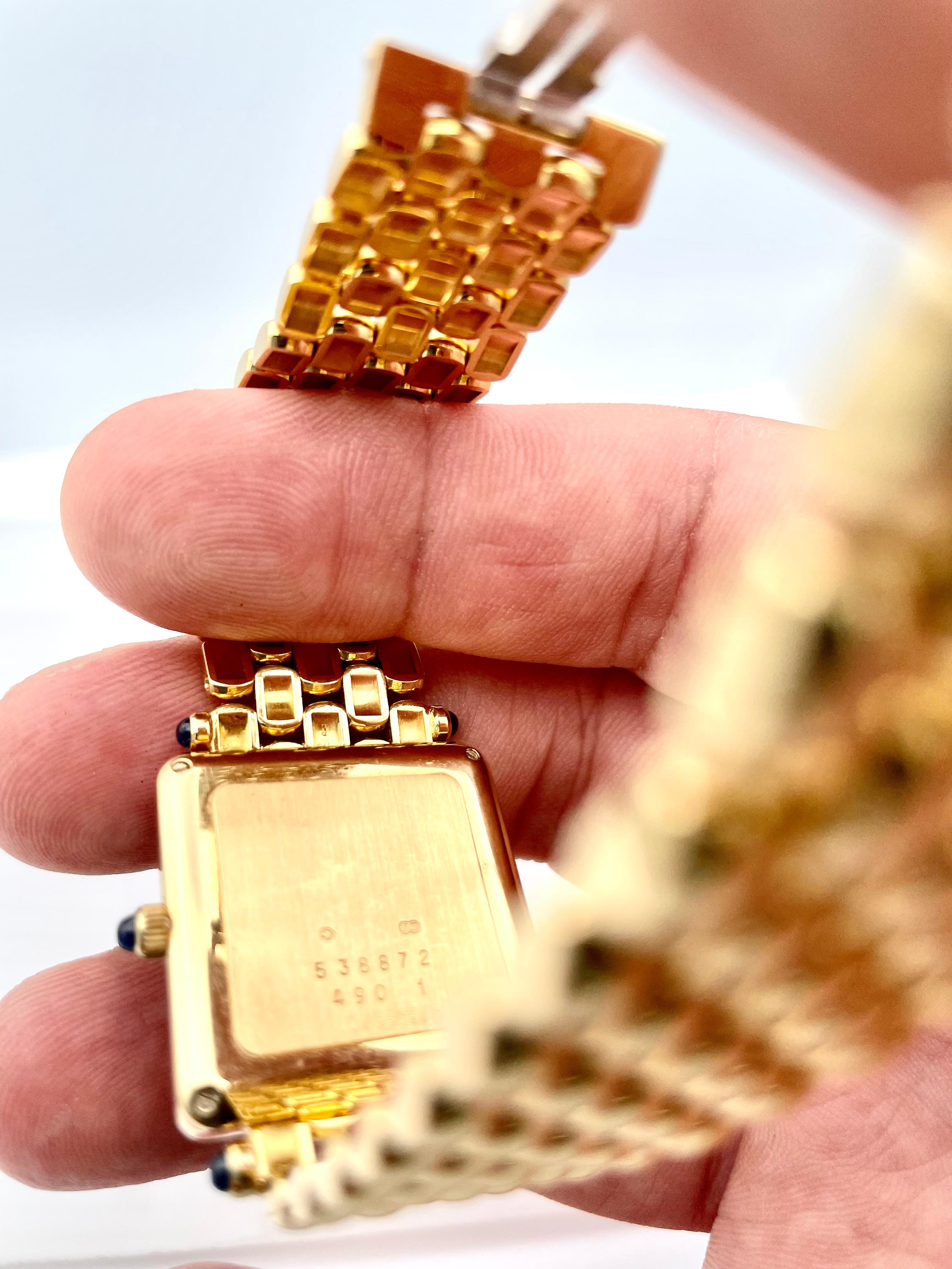 Chopard Square Diamond Gold Watch In Excellent Condition In New York, NY