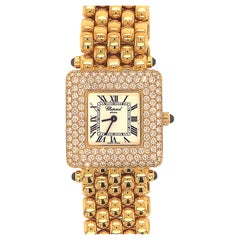 Chopard Square Diamond Gold Watch