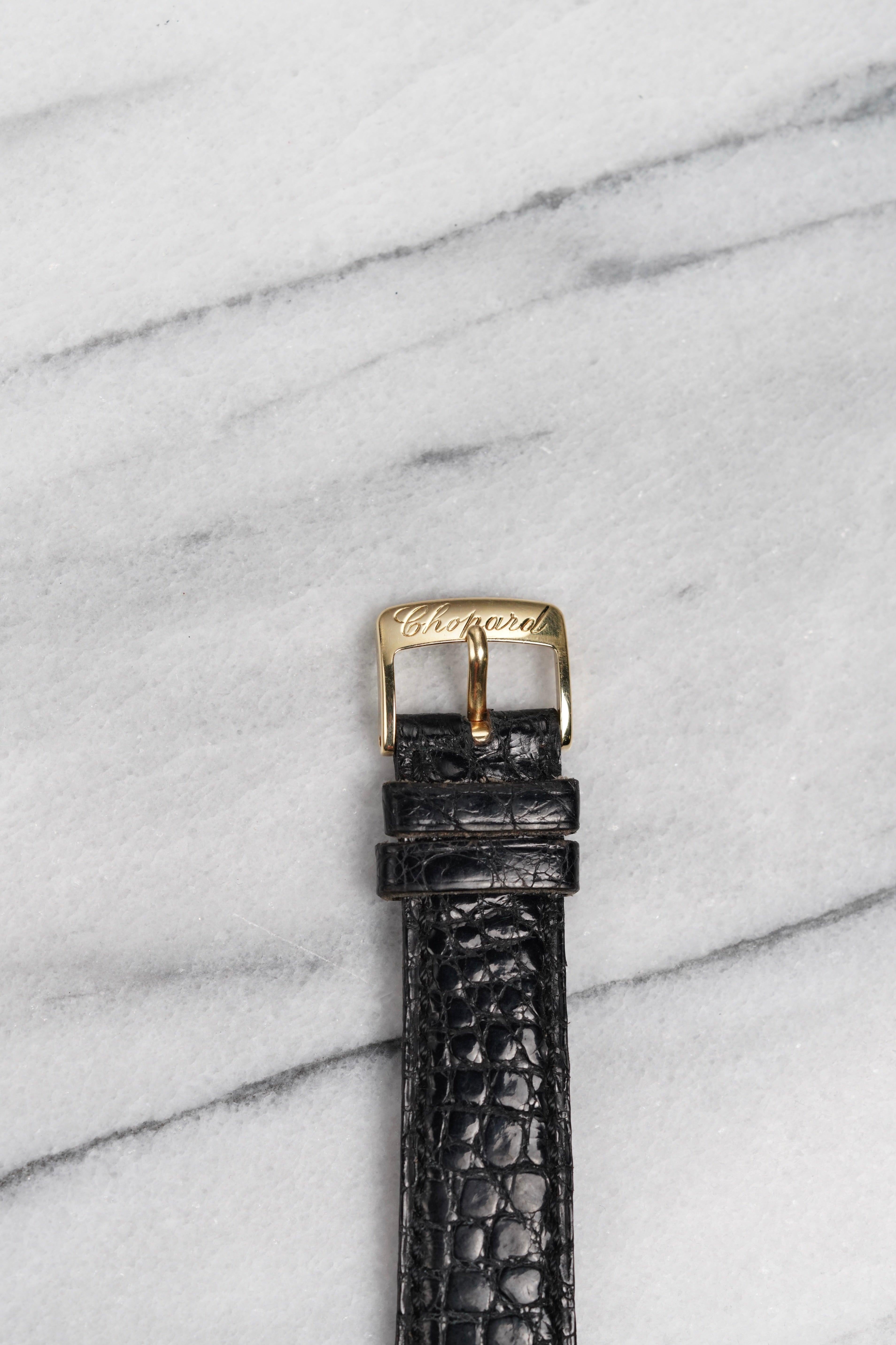 De las mujeres Reloj Chopard Squelette Esqueleto Esfera Bisel Diamante en Oro Amarillo de 18 quilates, años 90 en venta