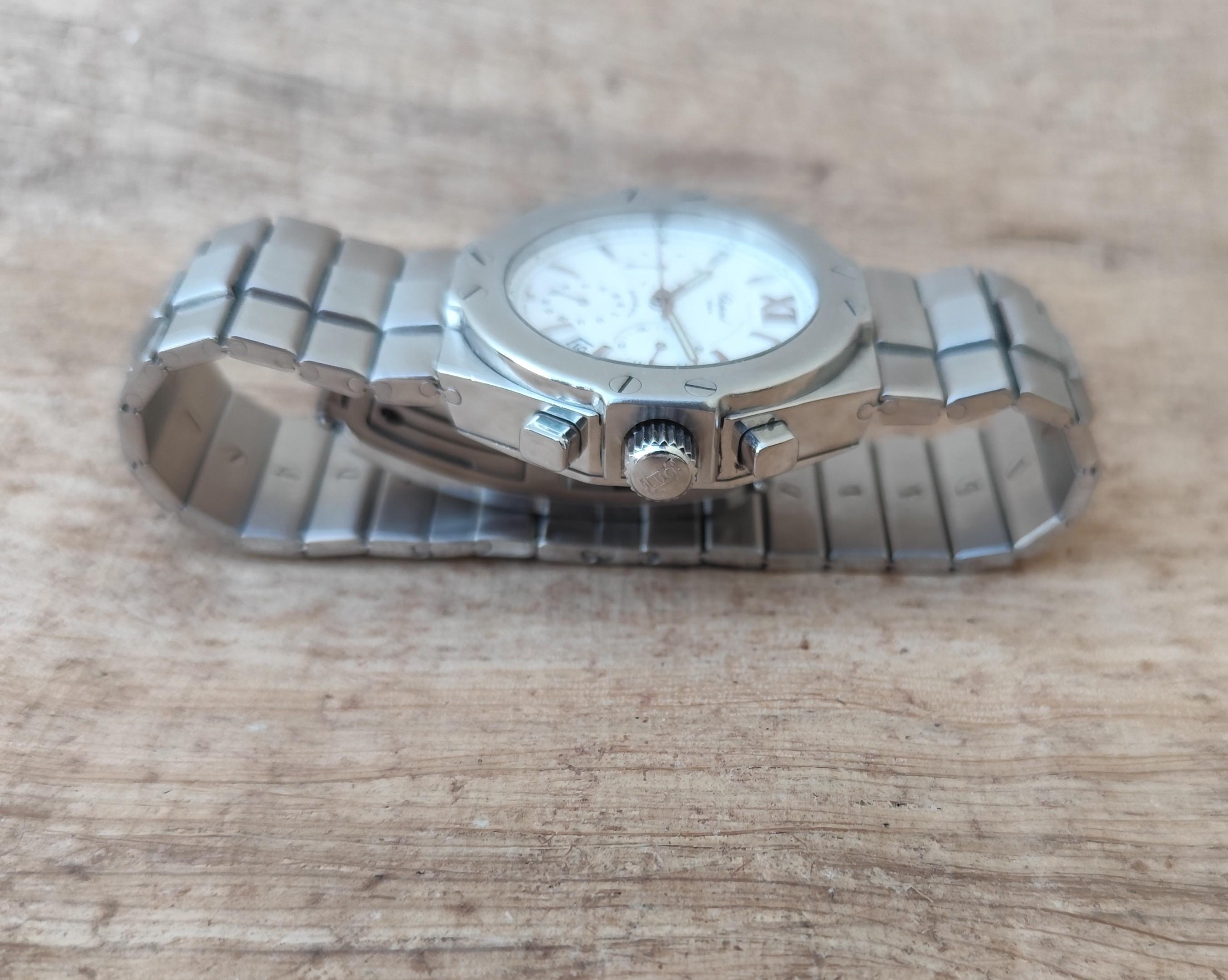 Chopard St. Moritz Cronografo 8333 Automatico Uomo in Steele in vendita 12