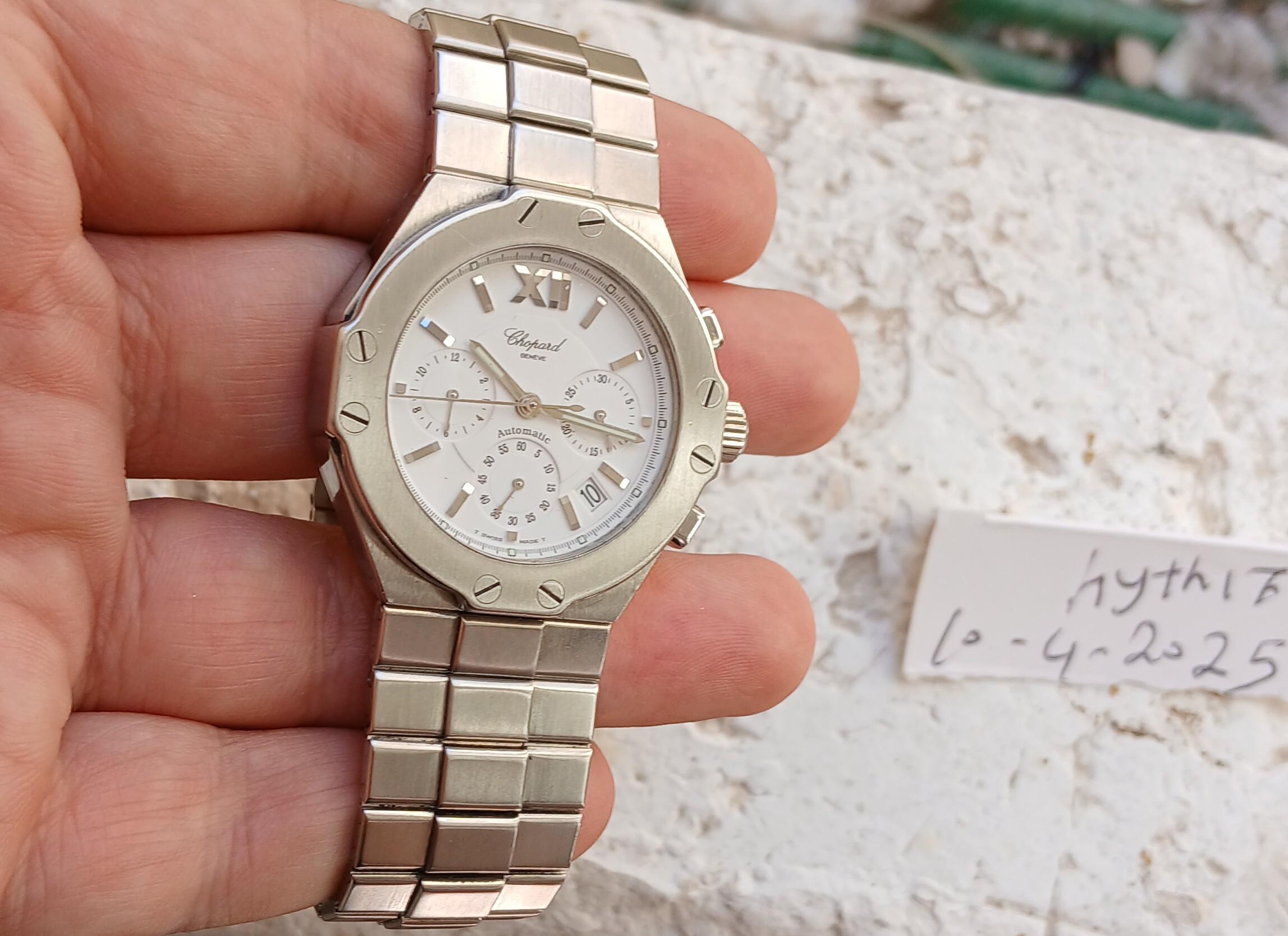 Chopard St. Moritz Cronografo 8333 Automatico Uomo in Steele in vendita 13