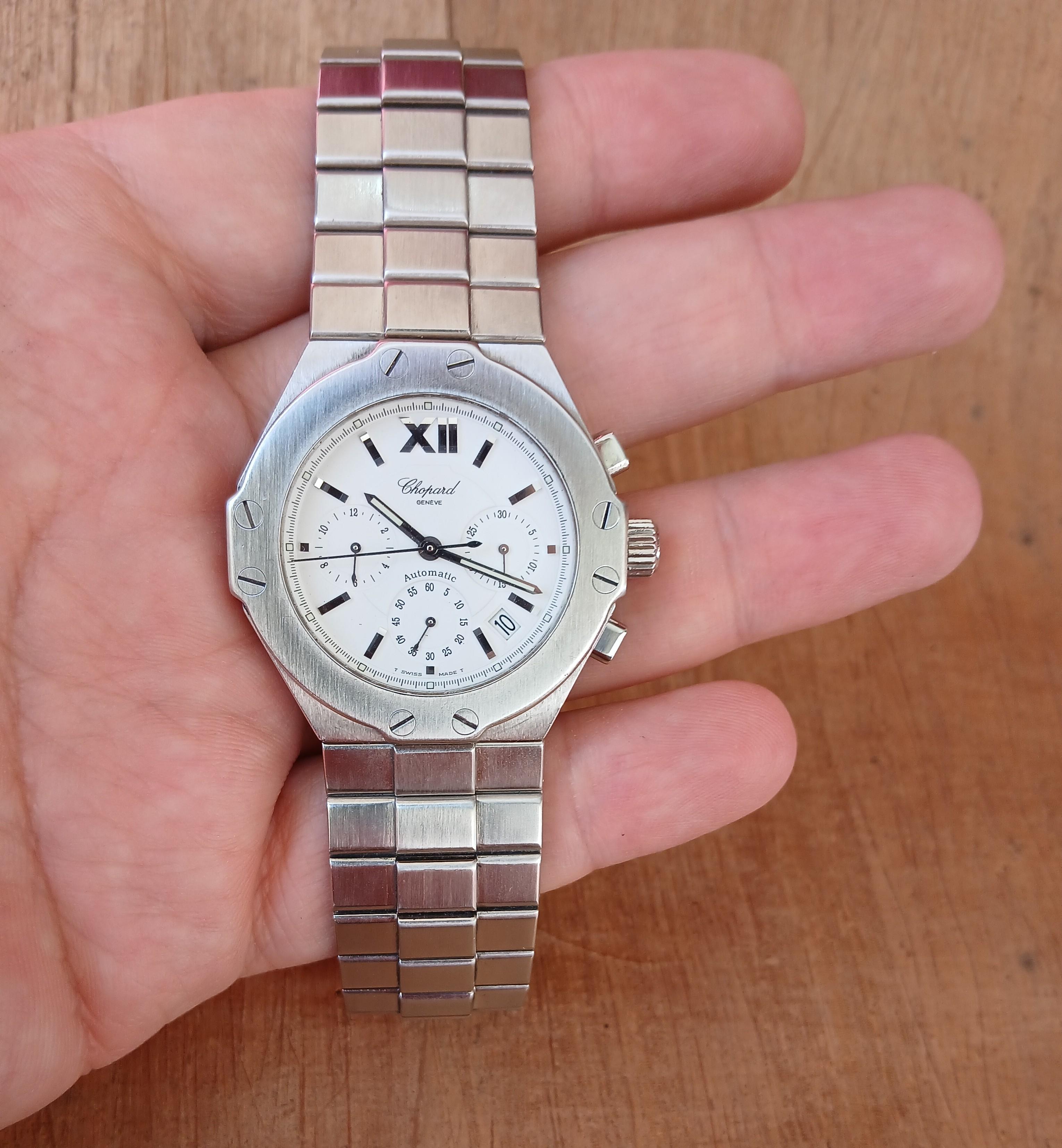 Chopard St. Moritz Cronografo 8333 Automatico Uomo in Steele In condizioni buone in vendita a Toronto, CA