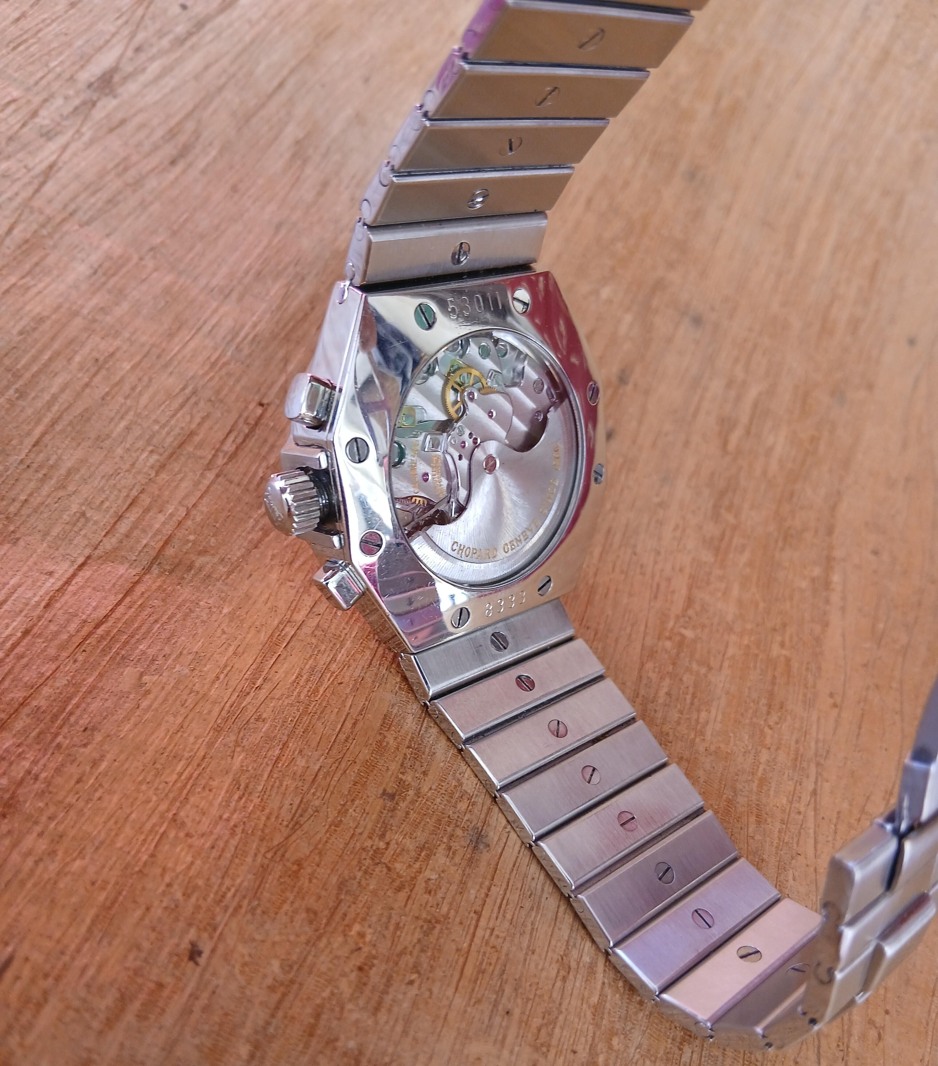 Chopard St. Moritz Cronografo 8333 Automatico Uomo in Steele in vendita 3