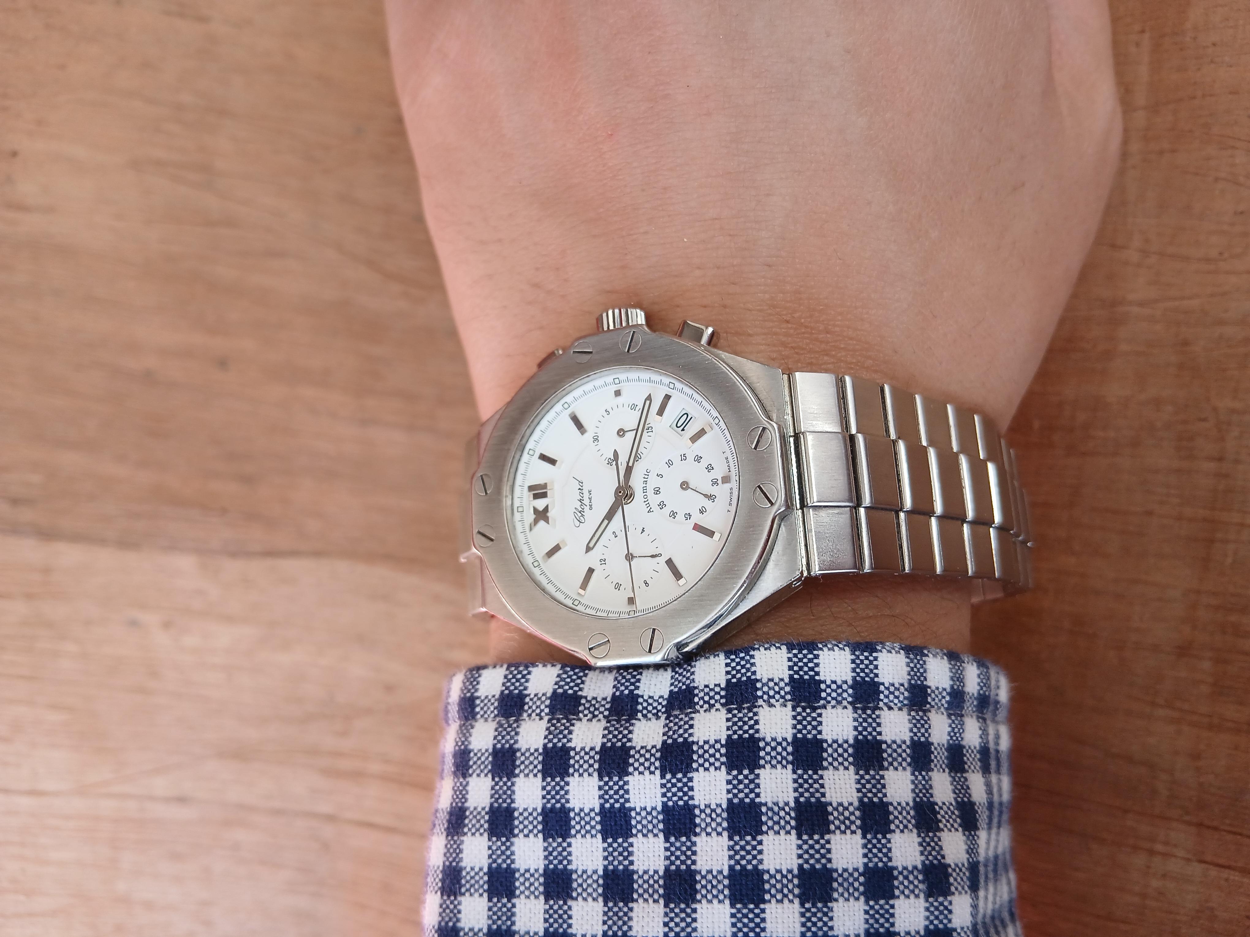 Chopard St. Moritz Cronografo 8333 Automatico Uomo in Steele in vendita 6