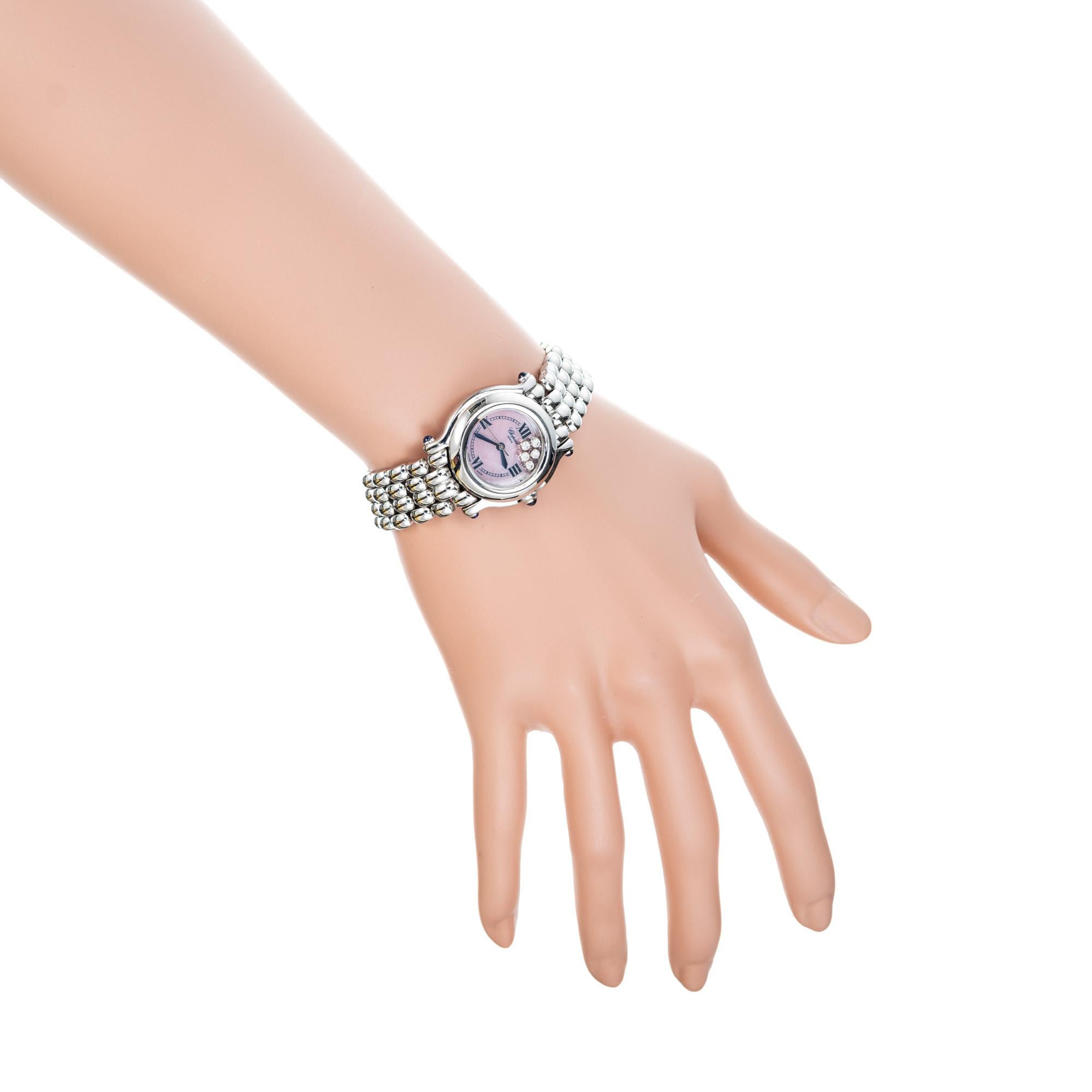 Chopard Stainless Steel Happy Diamond Ladies Wristwatch 3