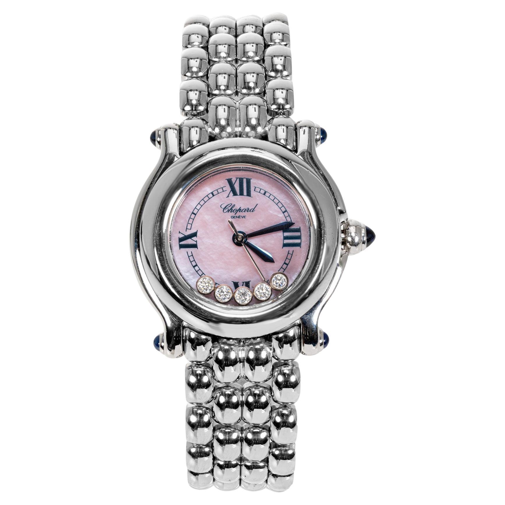 Chopard Stainless Steel Happy Diamond Ladies Wristwatch For Sale at 1stDibs