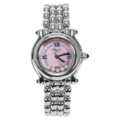 Retro Chopard Stainless Steel Happy Diamond Ladies Wristwatch