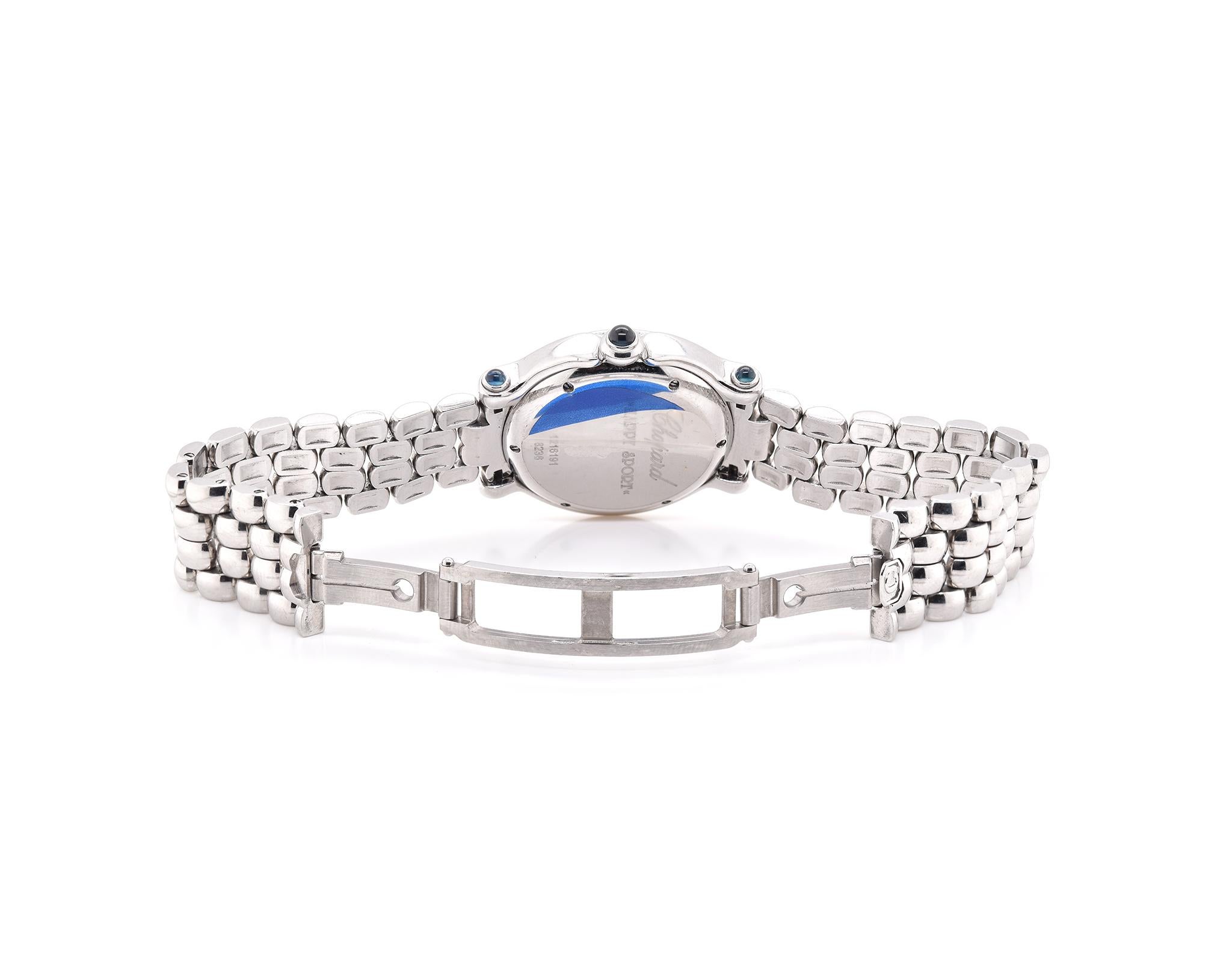 Chopard Stainless Steel Happy Diamond Sport 7 Floating Diamonds In Excellent Condition In Scottsdale, AZ