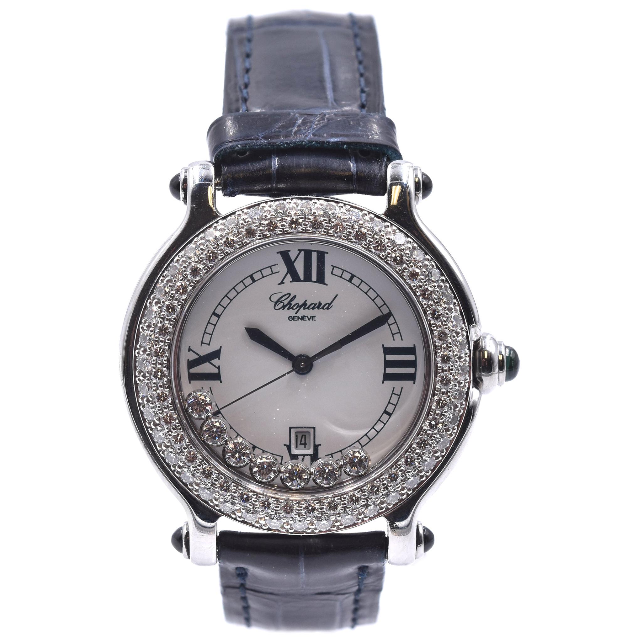 Chopard Stainless Steel Happy Sport 7 Floating Diamond Ladies Watch