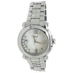 Chopard stainless steel Happy Sport Mother-of-Pearl Dial quartz Wristwatch