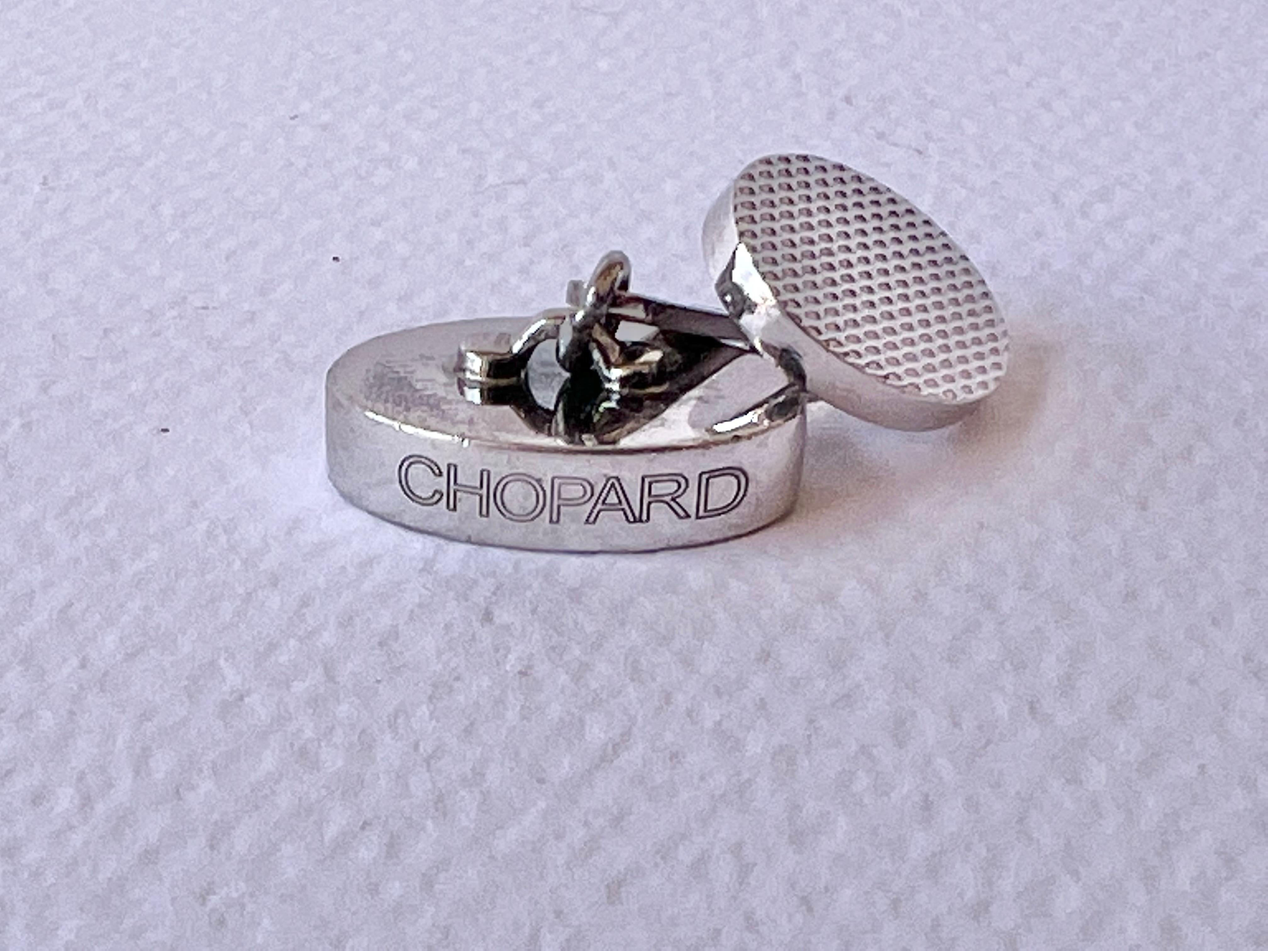 Chopard Sterling Silver Luxury Set Roller ball Cuff Links And money Clip  Set For Sale 12