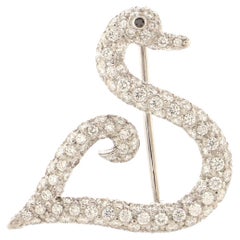 Chopard Swan Brooch 18k White Gold and Diamonds