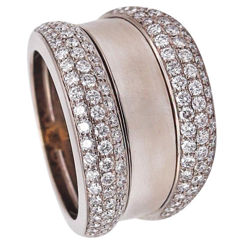 Chopard Swiss Strada Double Band Ring 18Kt White Gold With 2.01 Cts VVS Diamonds For Sale