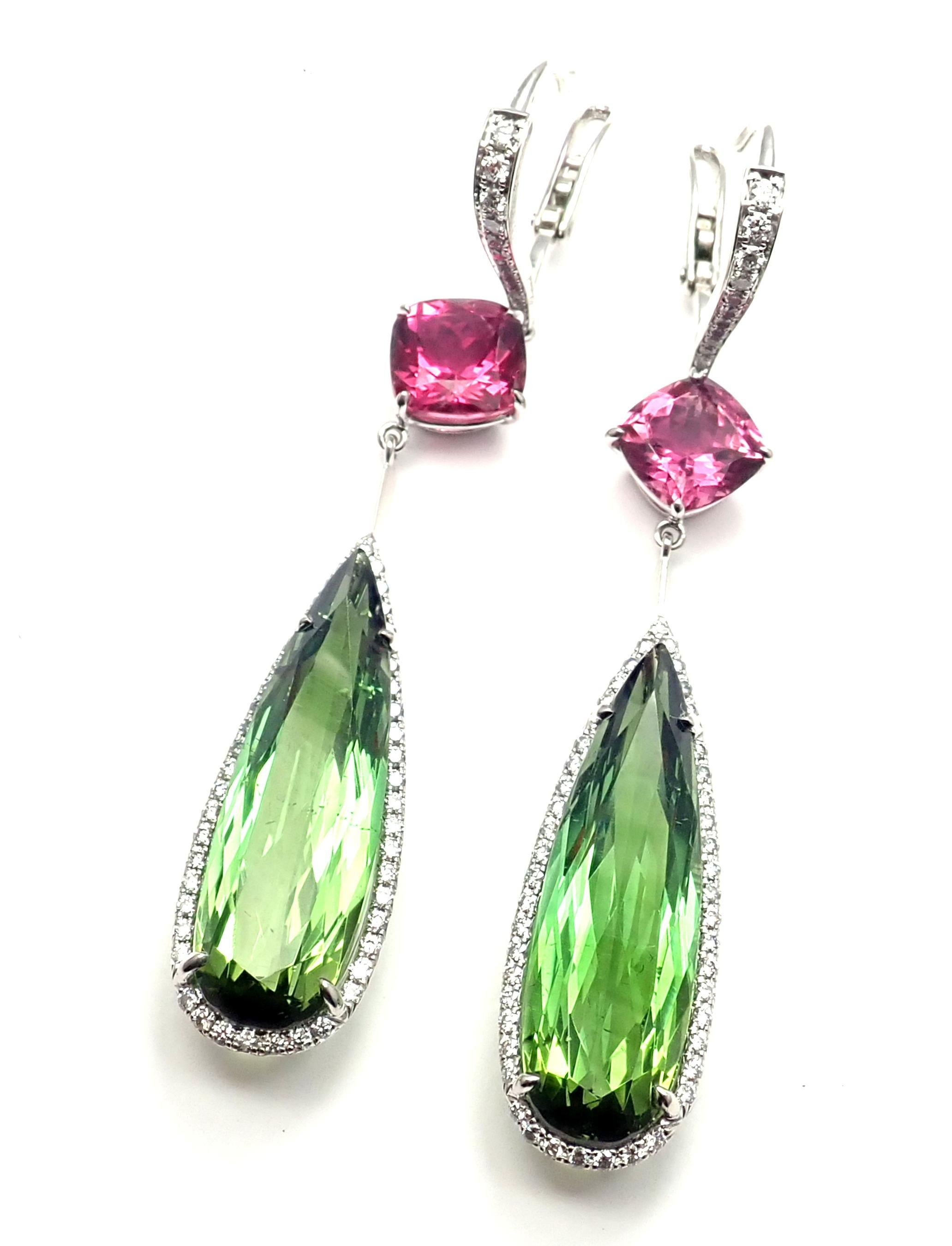 18k White Gold Diamond Tourmaline Rubellinte Temptations Earrings from High Jewelry Collection by Chopard. 
These earrings come with Chopard certificate and a Chopard box.
These earrings are from High Jewelry collection and they are called