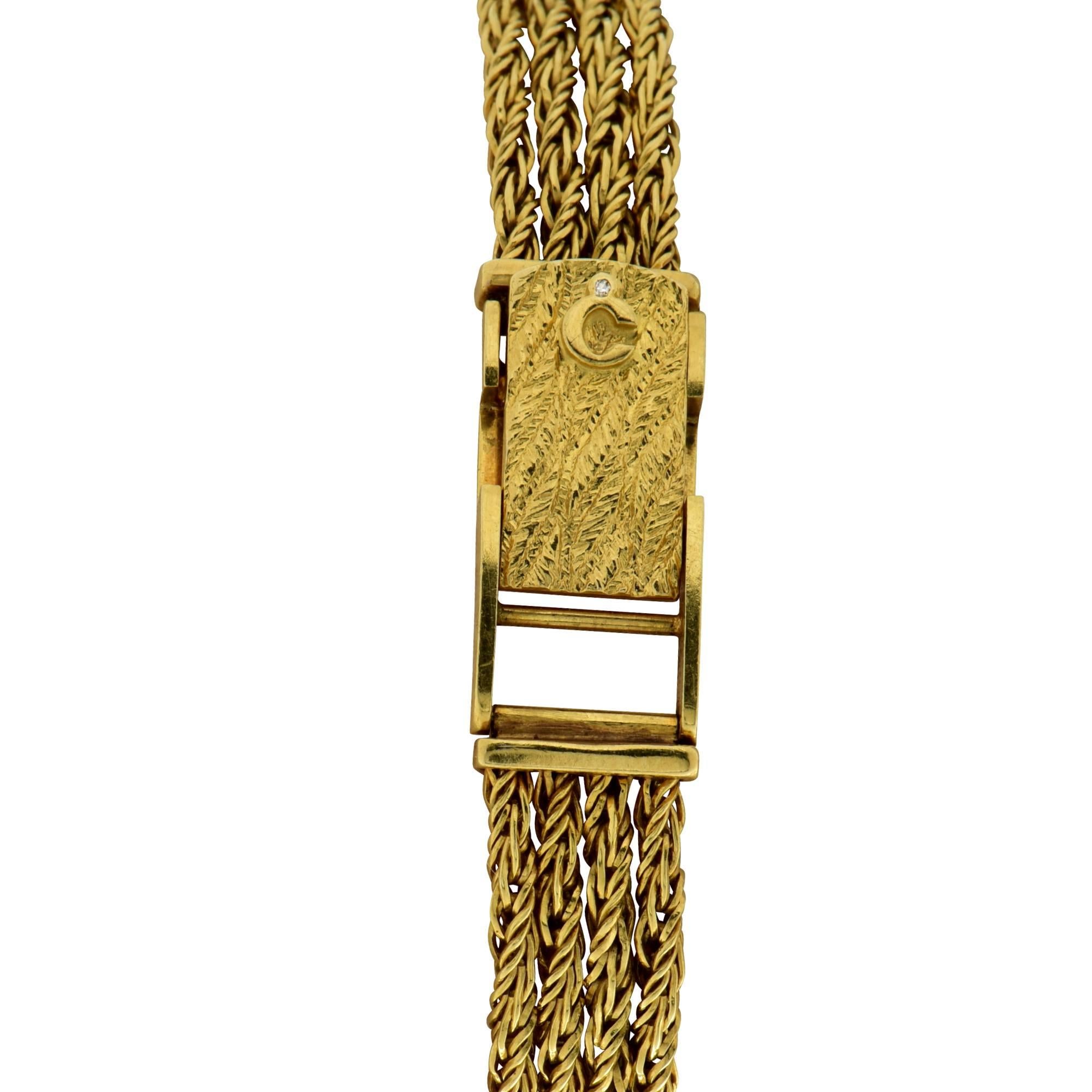 Modern Chopard Tiffany & Co. Ladies Yellow Gold Diamond Manual Wristwatch