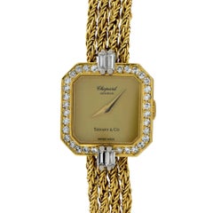 Vintage Chopard Tiffany & Co. Ladies Yellow Gold Diamond Manual Wristwatch