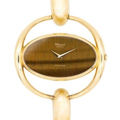 Vintage Chopard Tigers Eye 18 Karat Yellow Gold Watch 50391 circa 1970s