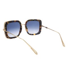 Chopard Titan glänzend Roségold Rahmen Gradient Blau Lens Sonnenbrille 95221-0452