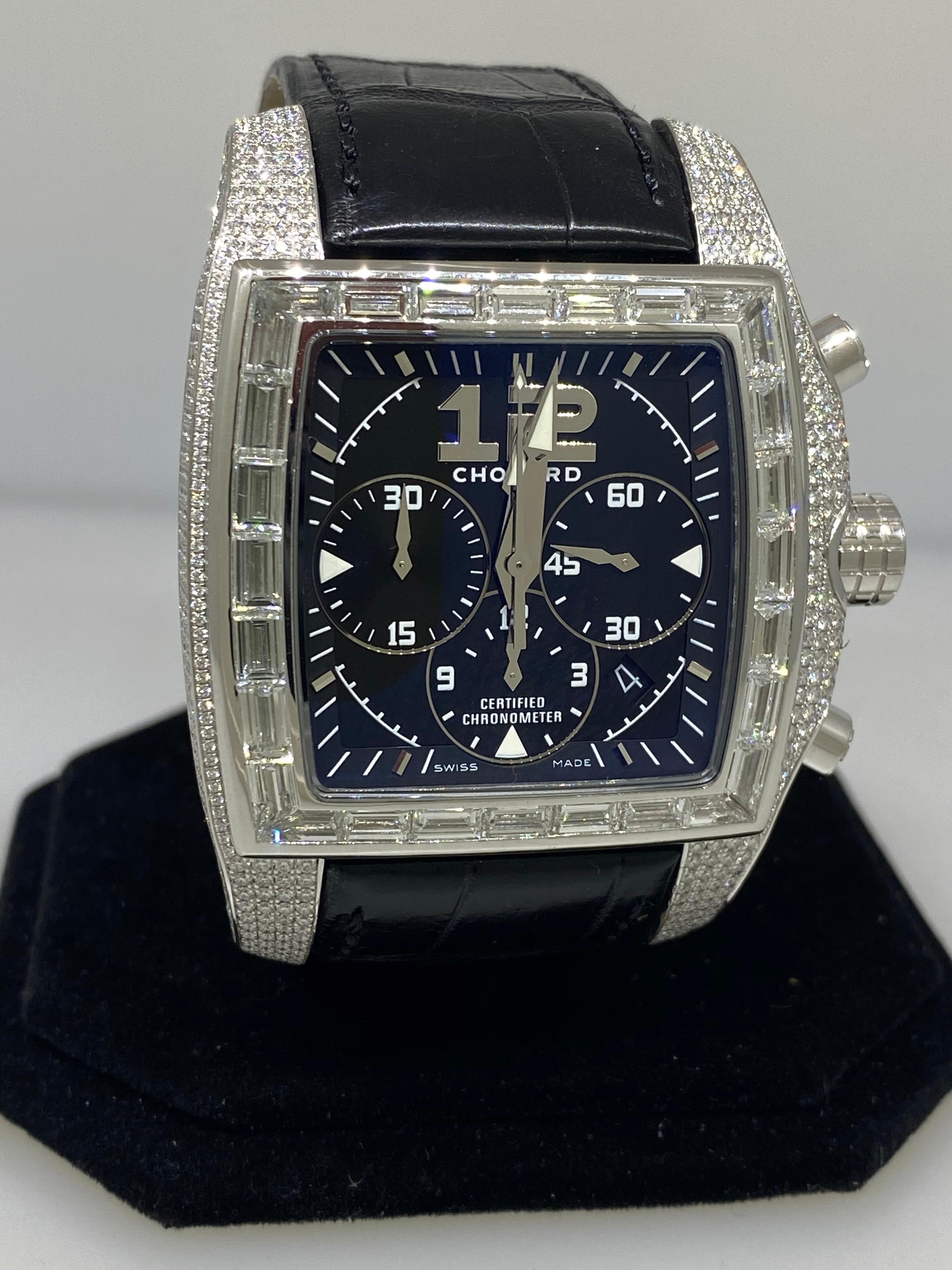 Chopard Two O Ten Diamond Case Black Dial Automatic Men's Watch 17/2272-1001 Herren im Angebot