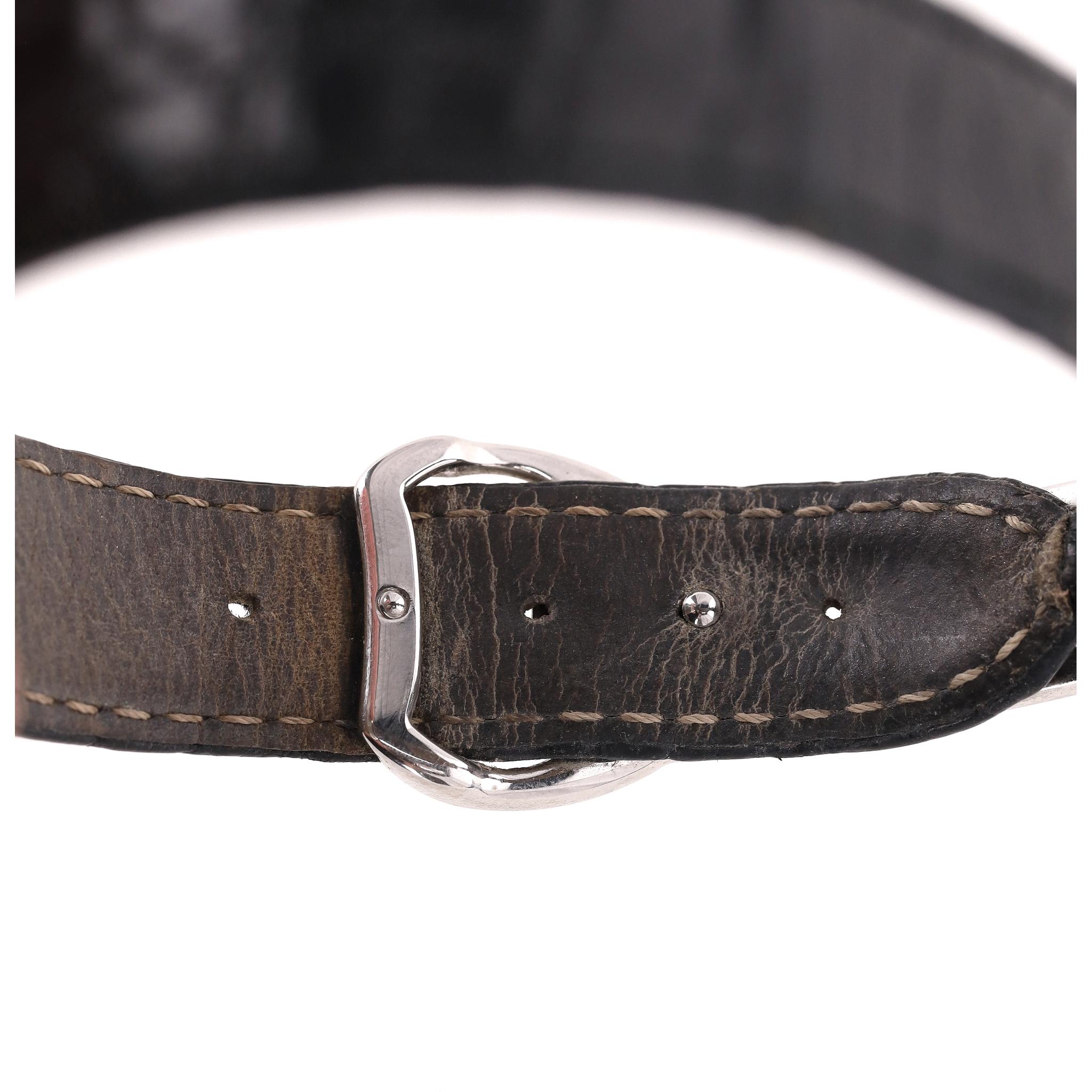 Chopard Two O Ten Diamond & Stainless Steel Watch With Crocodile Skin Strap For Sale 5