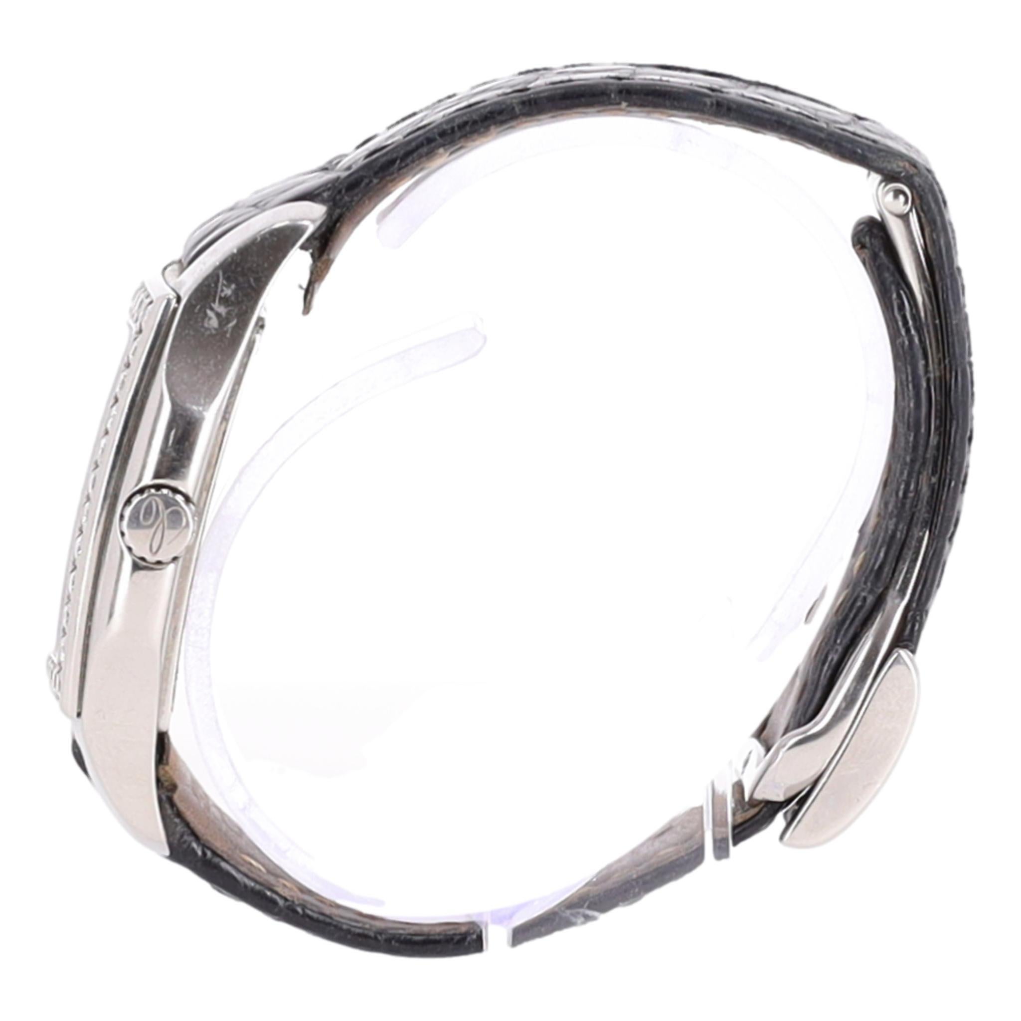 Chopard Two O Ten Diamond & Stainless Steel Watch With Crocodile Skin Strap In Good Condition For Sale In London, GB
