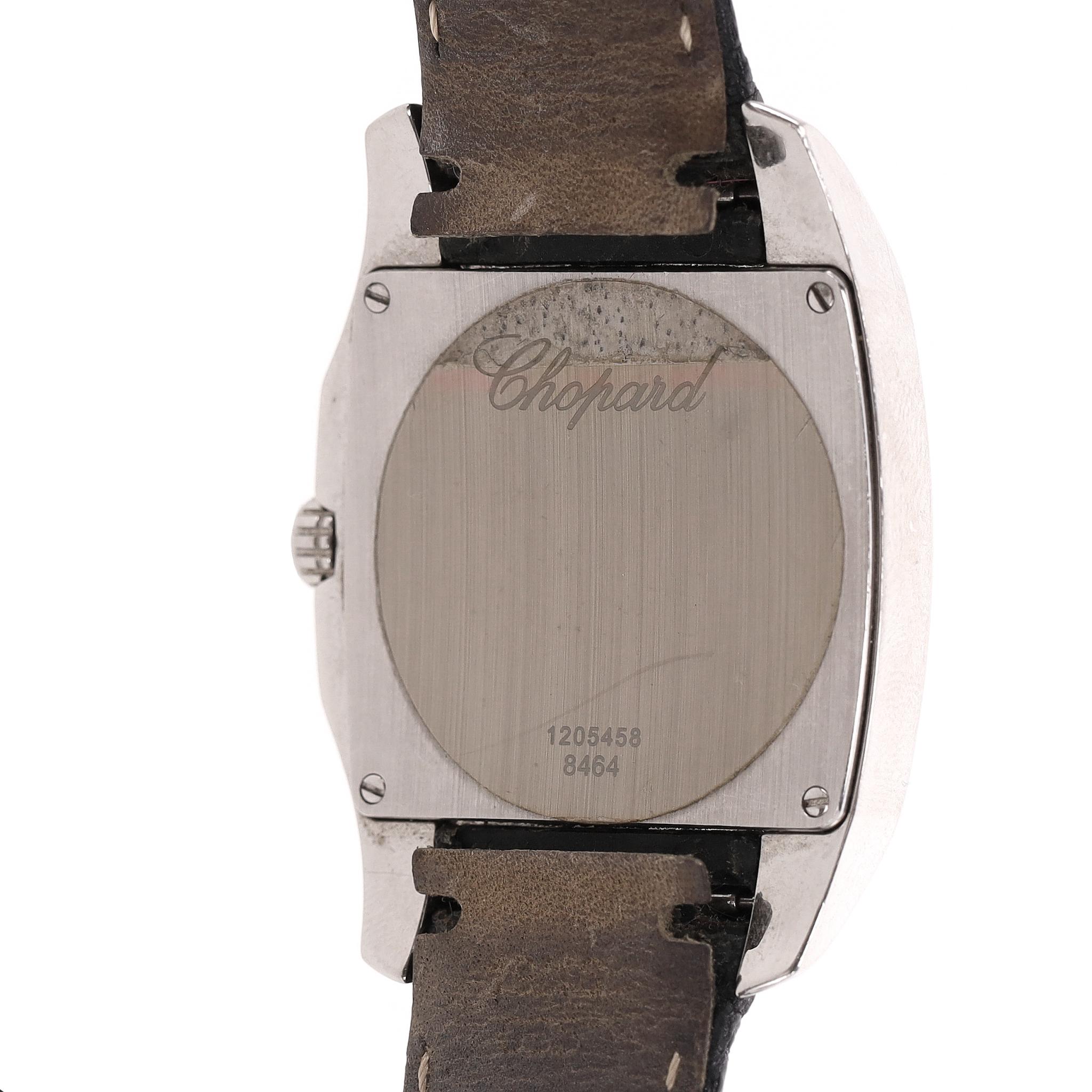 Chopard Two O Ten Diamond & Stainless Steel Watch With Crocodile Skin Strap For Sale 4