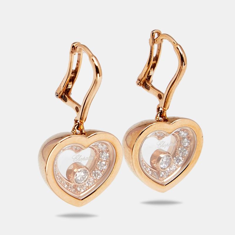 Chopard Very Chopard Diamonds 18k Rose Gold Earrings In Good Condition In Dubai, Al Qouz 2