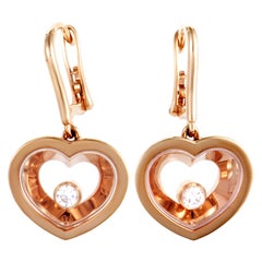 Chopard Very Chopard Rose Gold Floating Diamond Heart Earrings