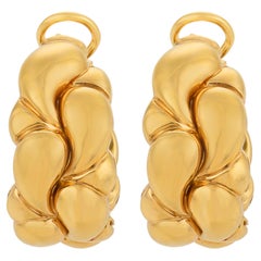 Boucles d'oreilles Casmir vintage Chopard en or jaune 18 carats