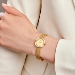 CHOPARD Vintage 18k Yellow Gold Diamond Watch, 1.70ct, 1970s-1980s