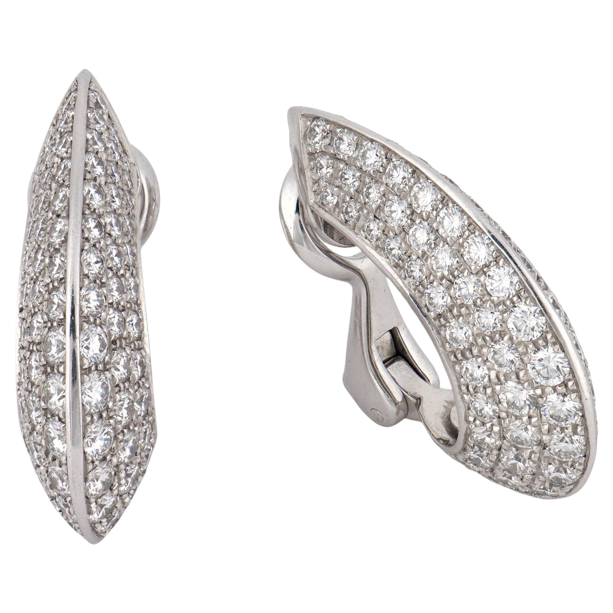 Chopard vintage 5,00 quilates de peso total de diamantes pendientes de aro de oro de 18 quilates en venta