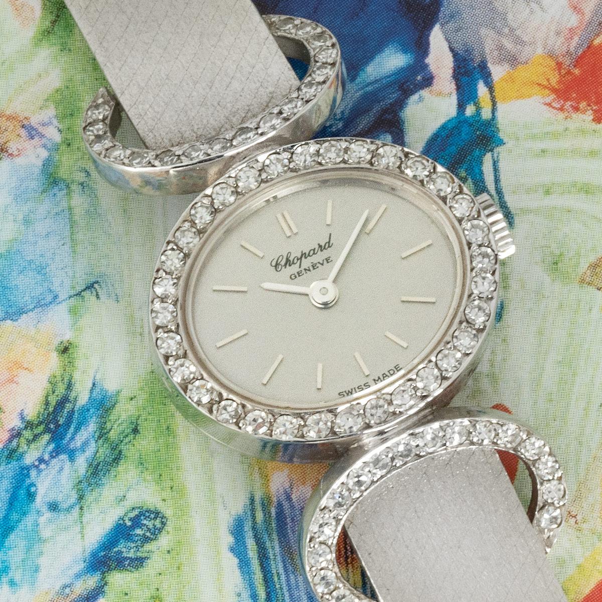 Chopard Vintage Cocktail Watch White Gold Diamond Set 5099/1 In Good Condition In London, GB