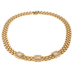 Chopard Vintage Happy Diamond 18k Yellow Gold Choker Necklace