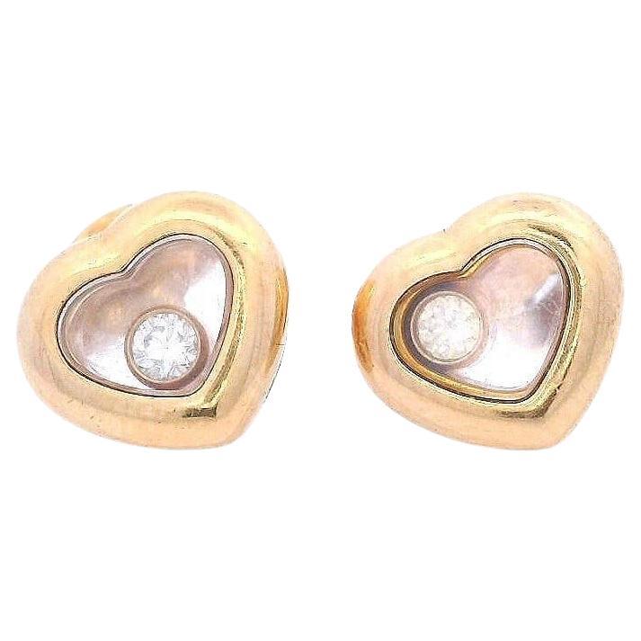 CHOPARD vintage Happy Diamonds Heart Studs in 18kt yellow Gold en venta
