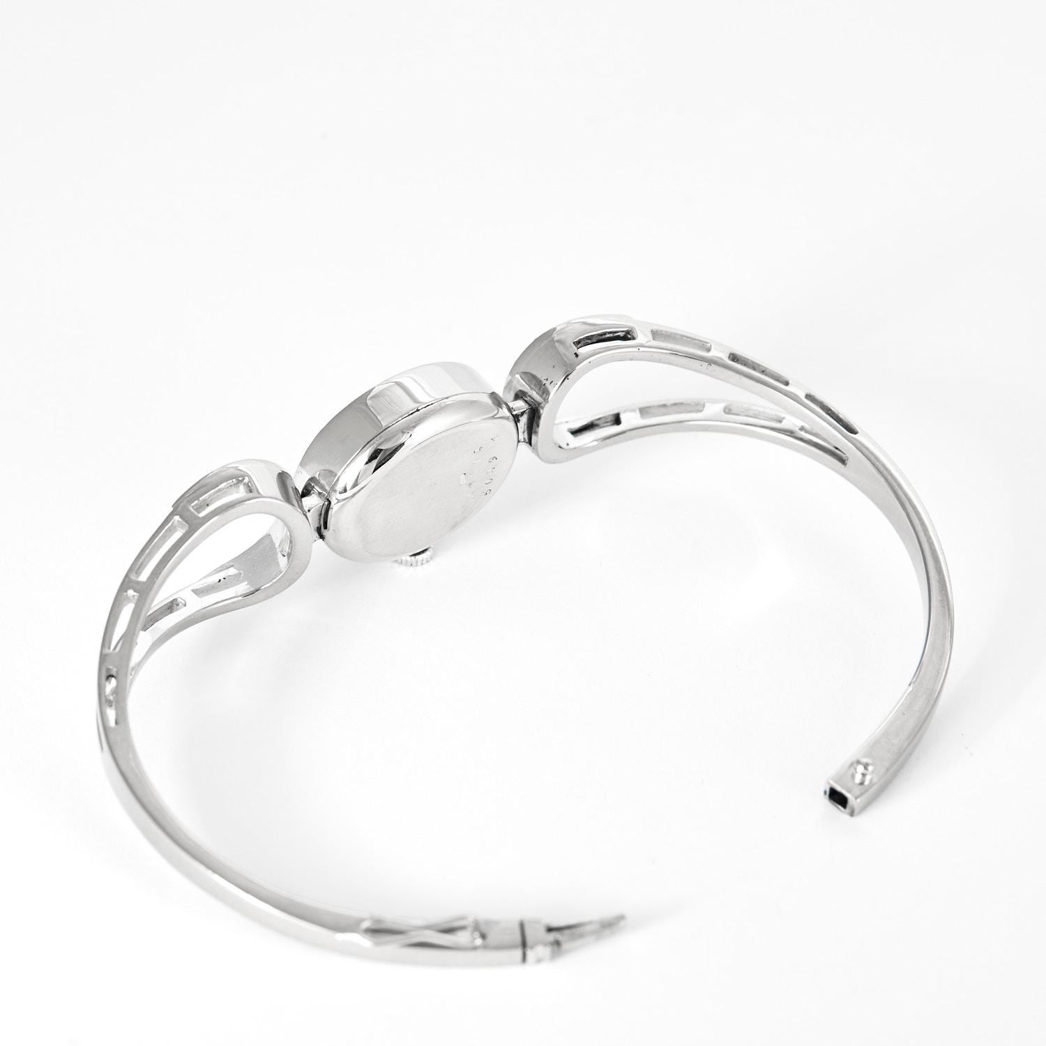 CHOPARD - Montre vintage en or blanc 18 carats, opale et diamants en vente 3