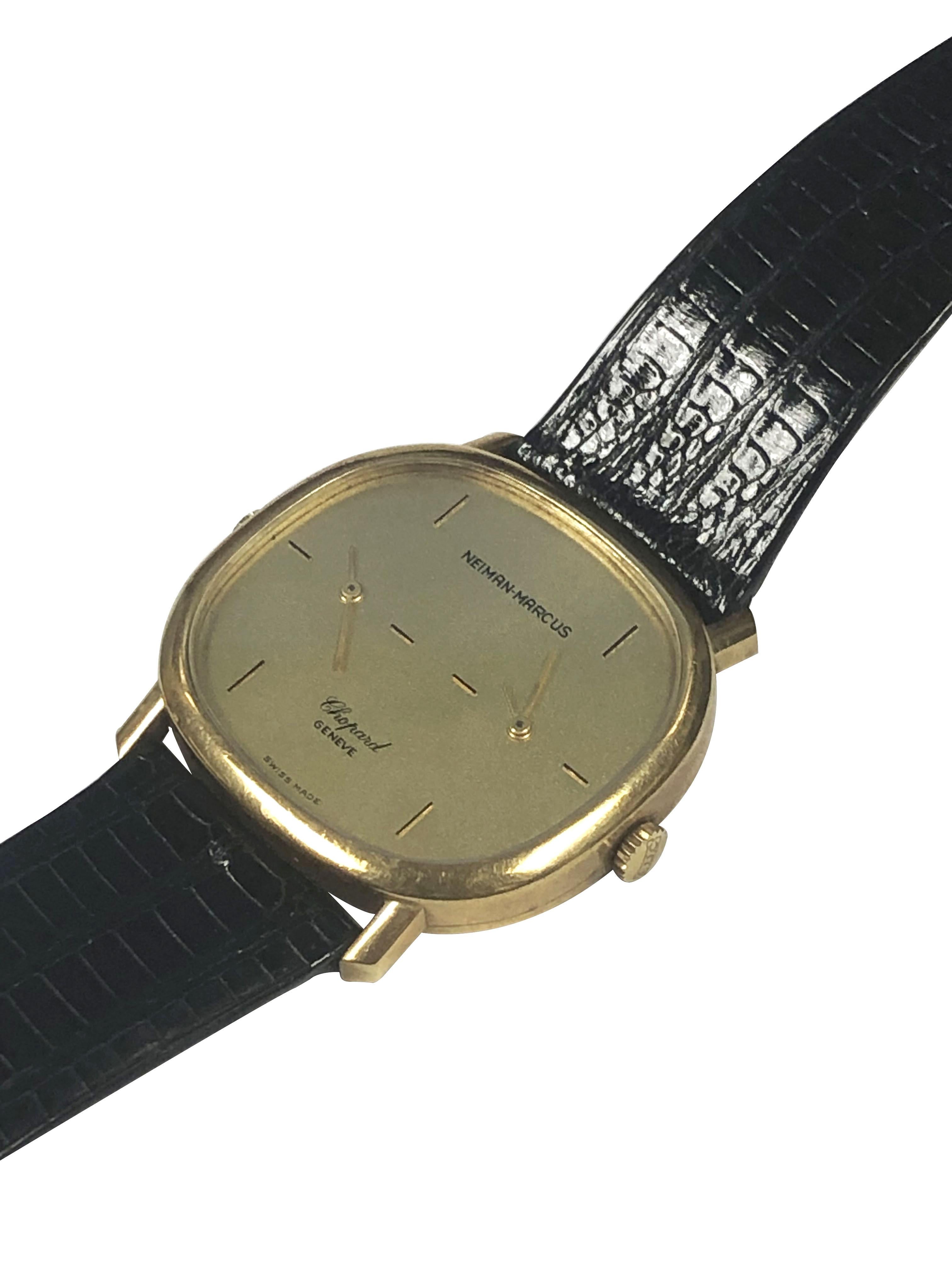 Chopard Vintage Gelbgold Armbanduhr, 2 Zeitzonen, Duel Time für Damen oder Herren im Angebot
