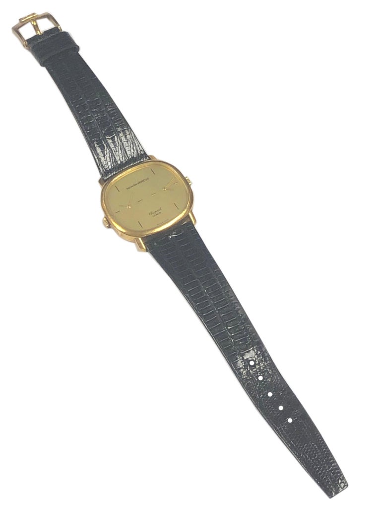Chopard Vintage Yellow Gold 2 Time Zone Duel Time Wrist Watch For Sale ...