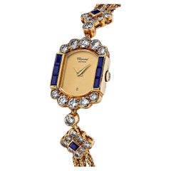 Reloj Chopard Vintage Oro Amarillo Zafiro Azul Diamante