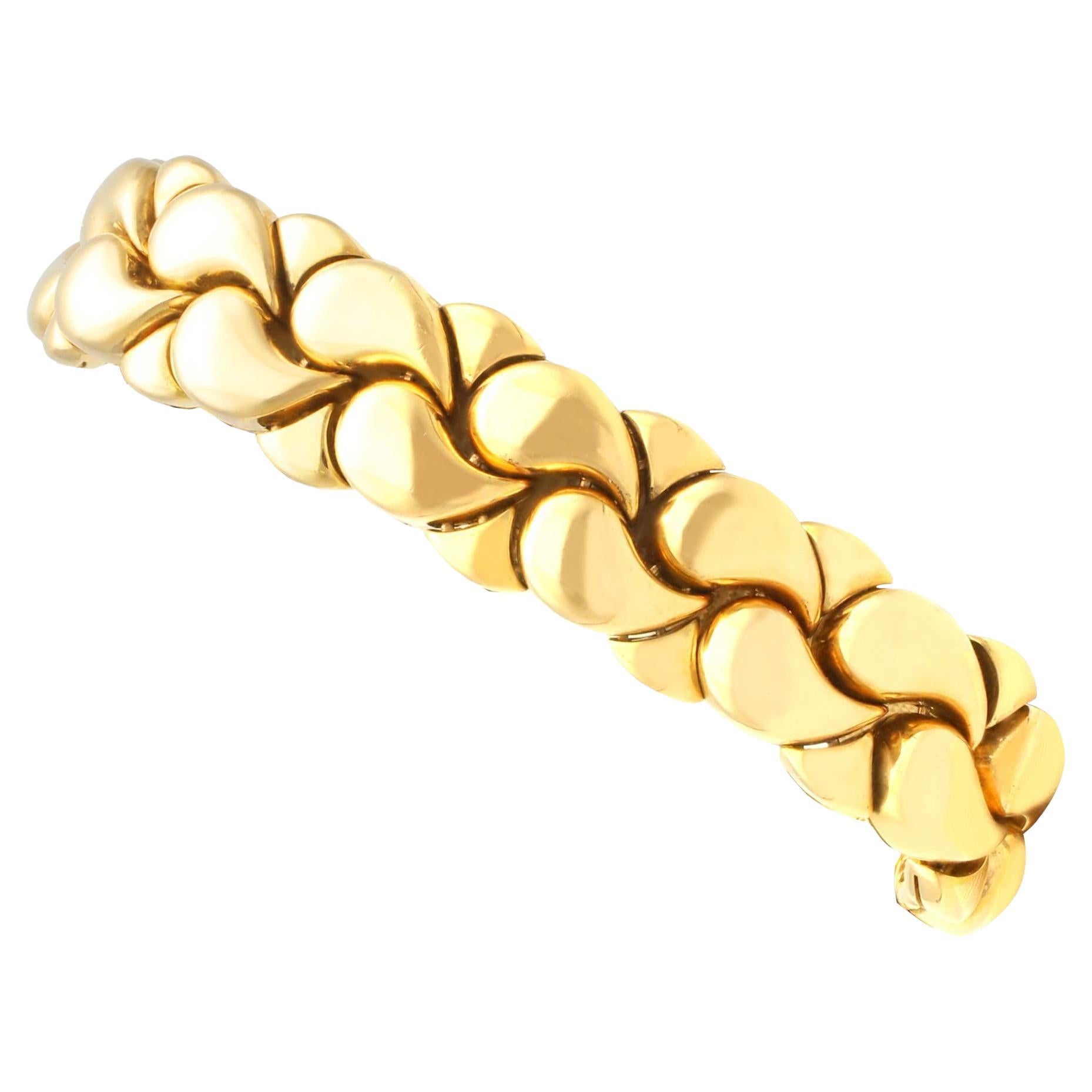 Vintage Chopard 18K Yellow Gold Casmir Bracelet For Sale
