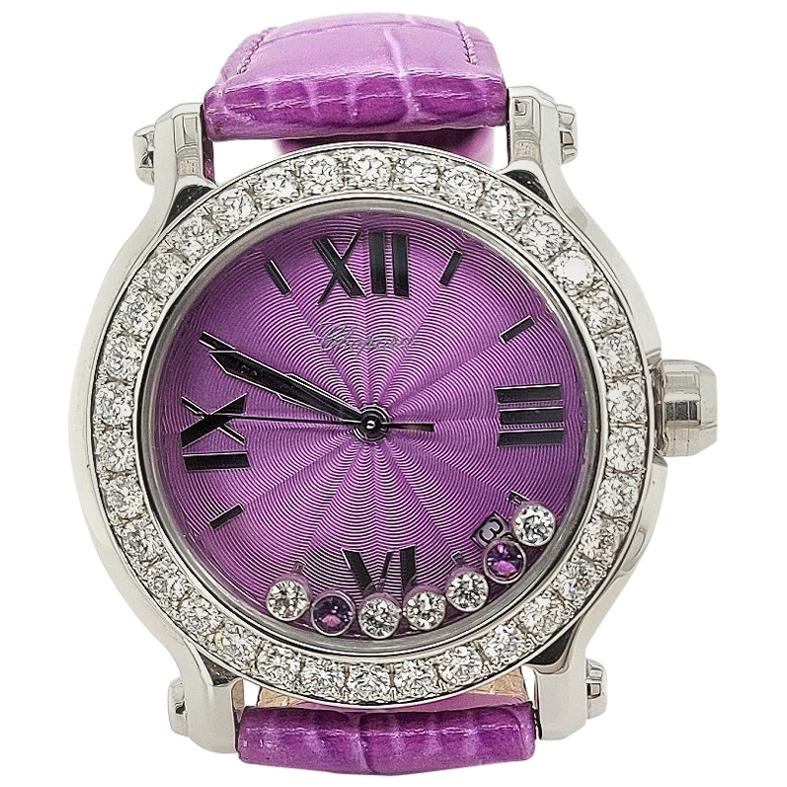 Chopard Violet Happy Sport with Floating Diamonds and Topazes