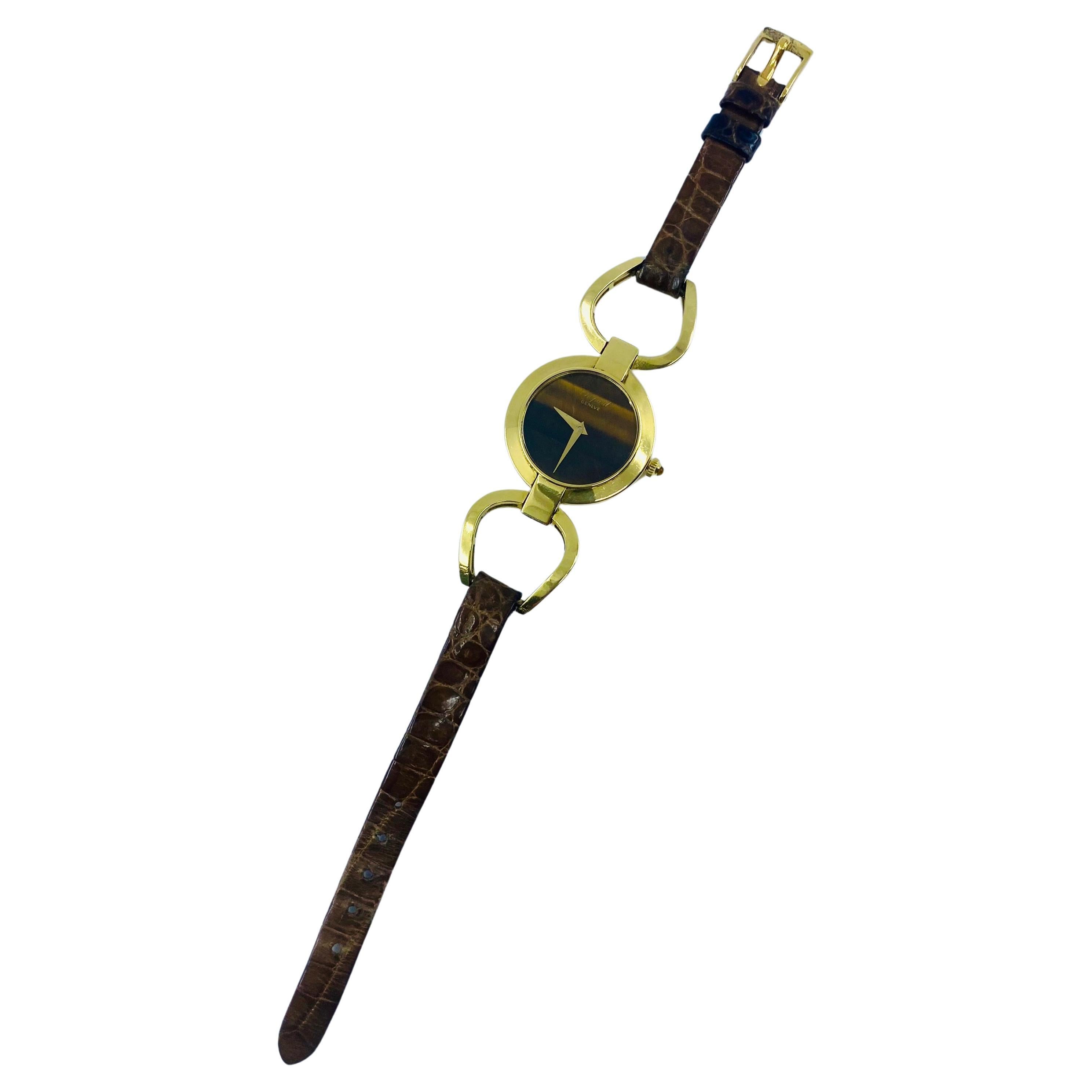 Chopard Watch Gold Tiger's Eye Vintage 18k Gold en vente 2