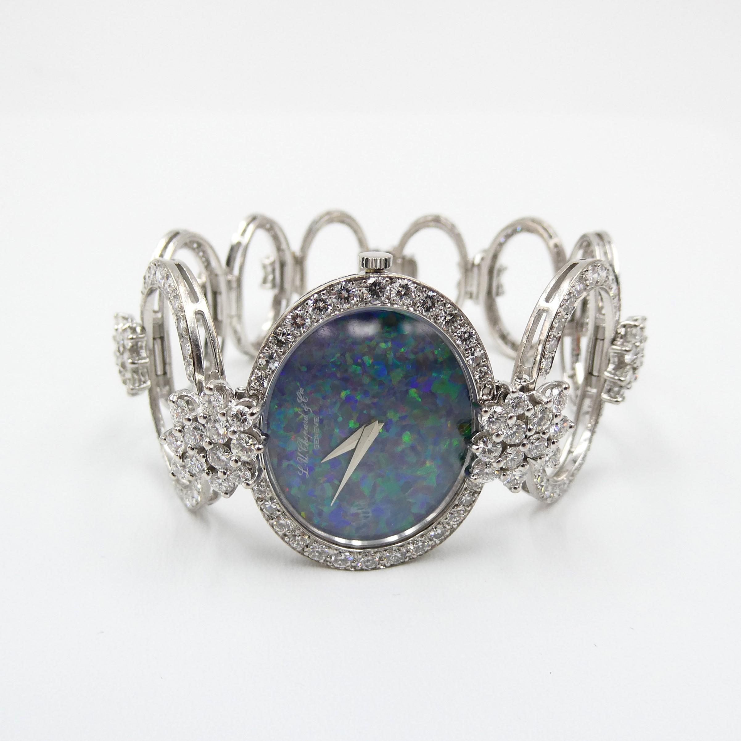 Chopard Watch with Black Opal and Diamond in 18 Karat White Gold 3